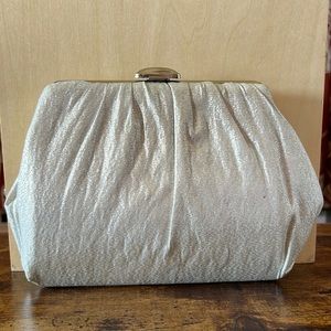 Vintage 1960s silver clutch purse